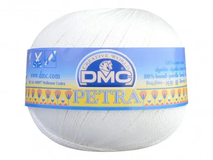 DMC Petra nro 8 Virkkauslanka Unicolor 54460 Raakavalkoinen
